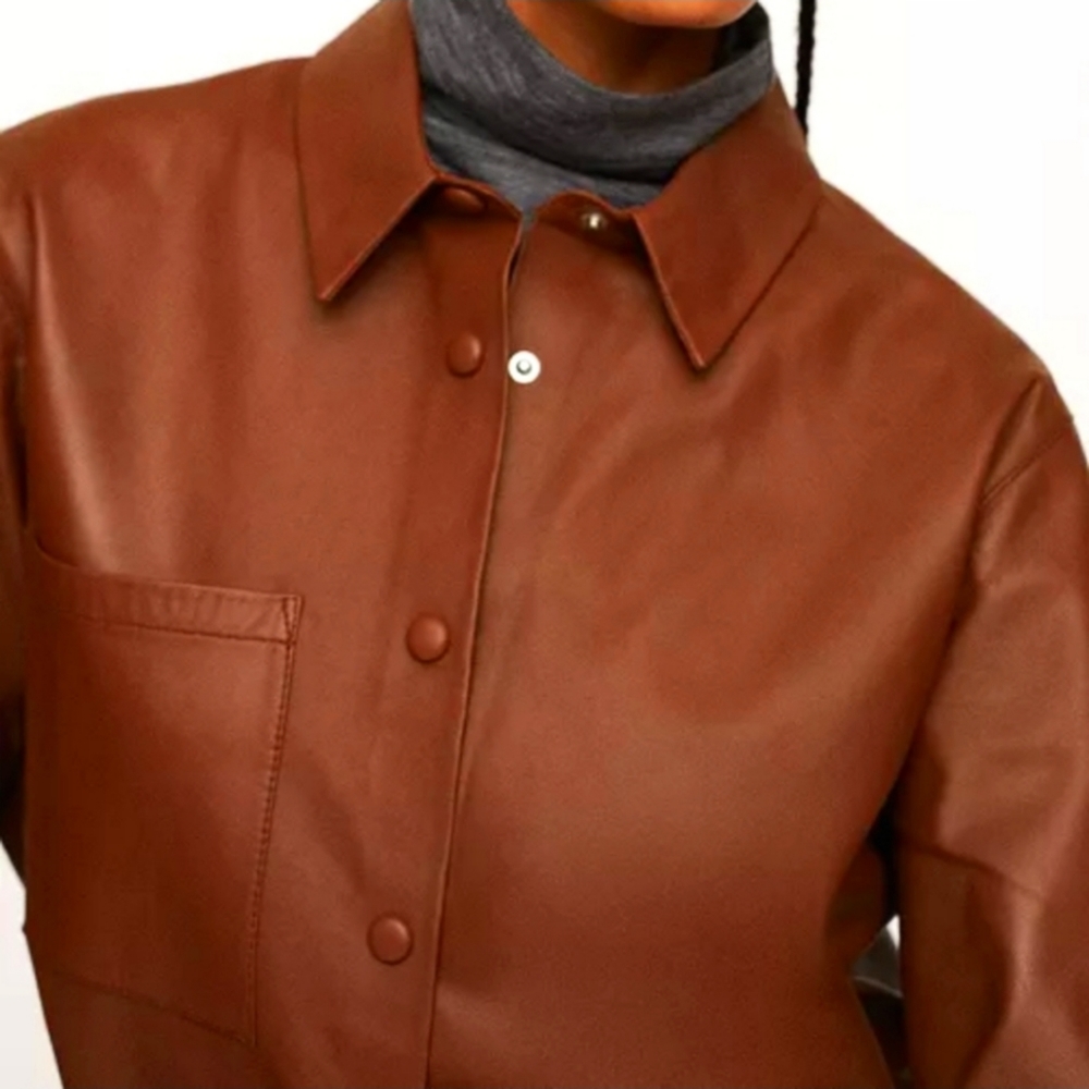 Mango Genuine Leather Jacket - Picture 10 of 14